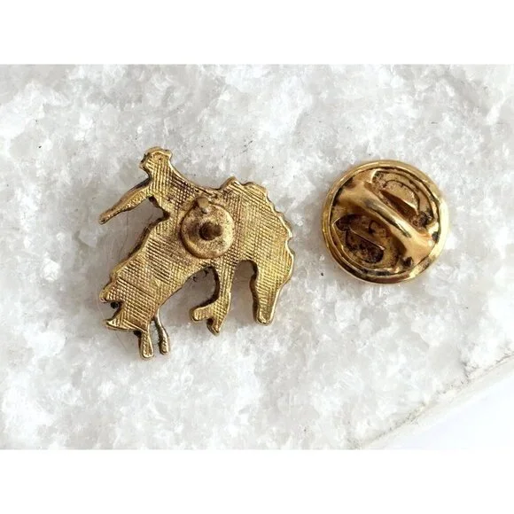 Bucking Bronco Cowboy / Jockey on Horse Vintage Costume Jewelry Brooch - Picture 8 of 8